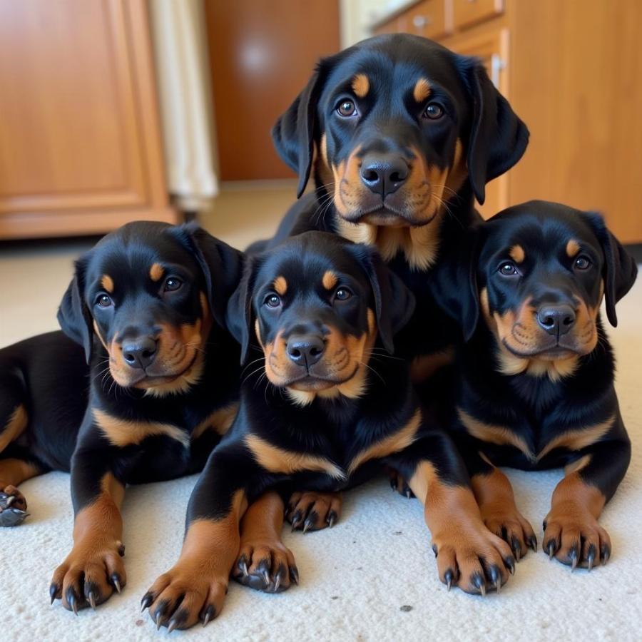 Chó con Rottweiler với người gây giống