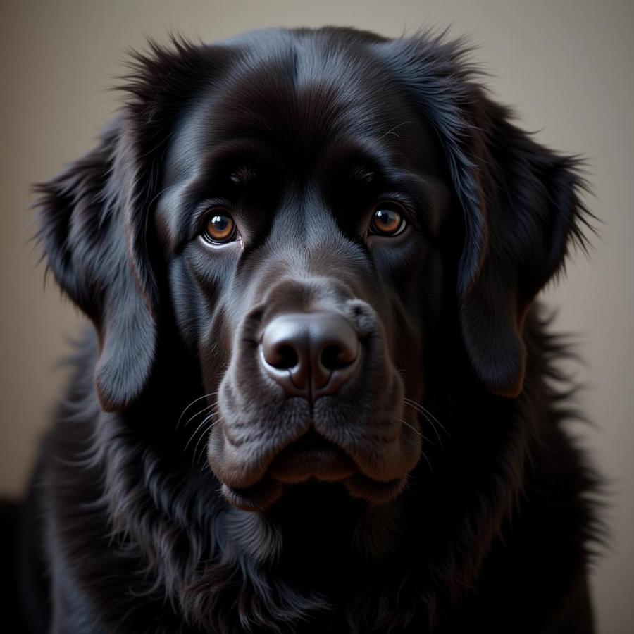 Portrait of Seaman the Newfoundland dog