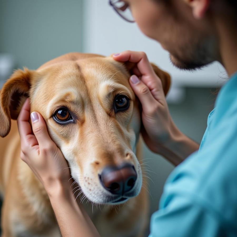 Senior Dog at the Veterinarian