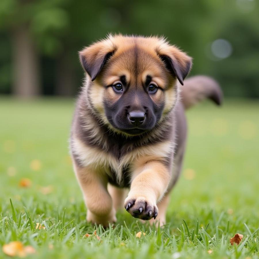 Shepherd Chow Mix Puppy Playing