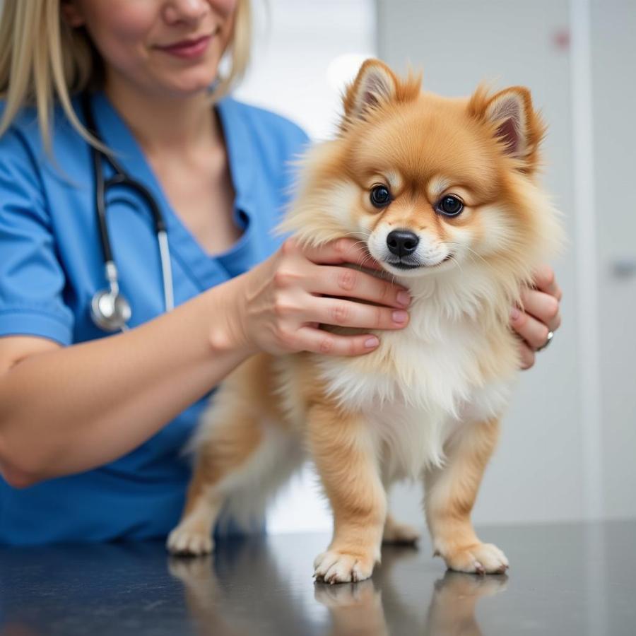 Short-Haired Pomeranian Vet Visit