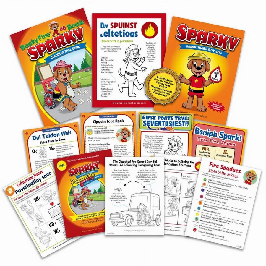 Sparky the Fire Dog featured in fire safety educational materials