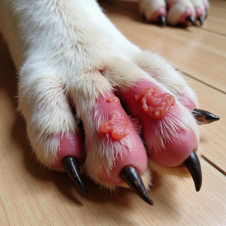 Swollen Dog Paw from Injury