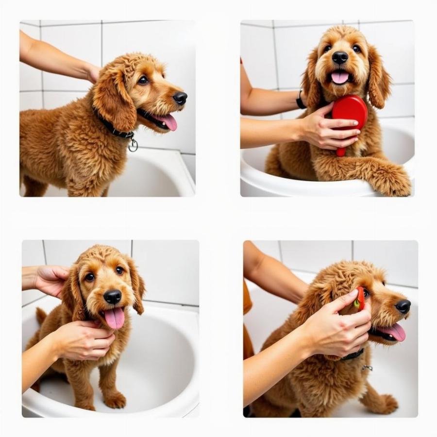 Bathing a Goldendoodle