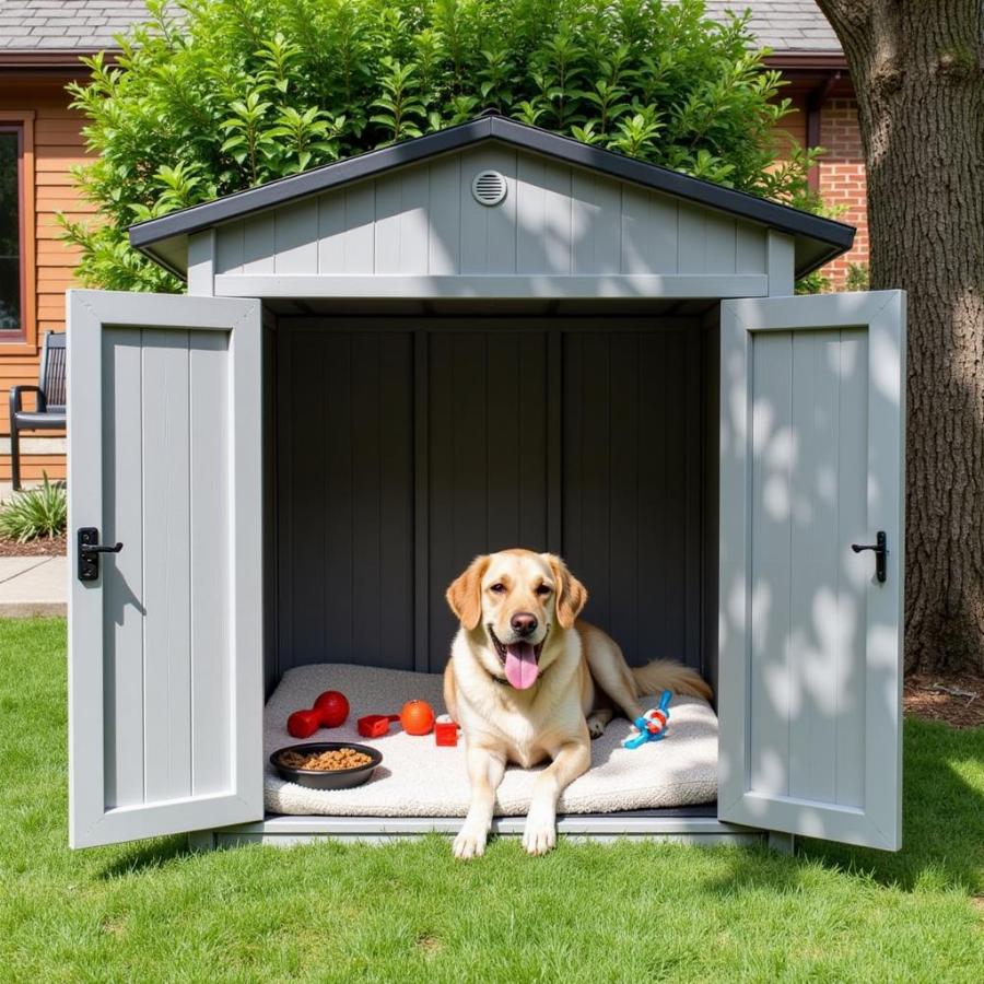 Creating a comfortable and stimulating environment in a dog kennel