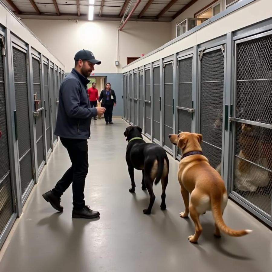 Visiting dog kennels in Lubbock