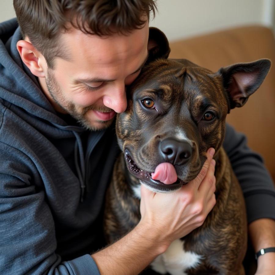 Tom Holland's Dog Tessa, a Staffordshire Bull Terrier