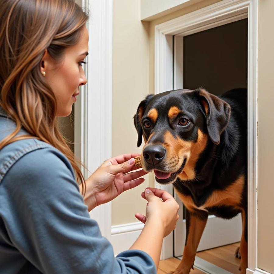 Training a Large Dog to Use a Dog Door