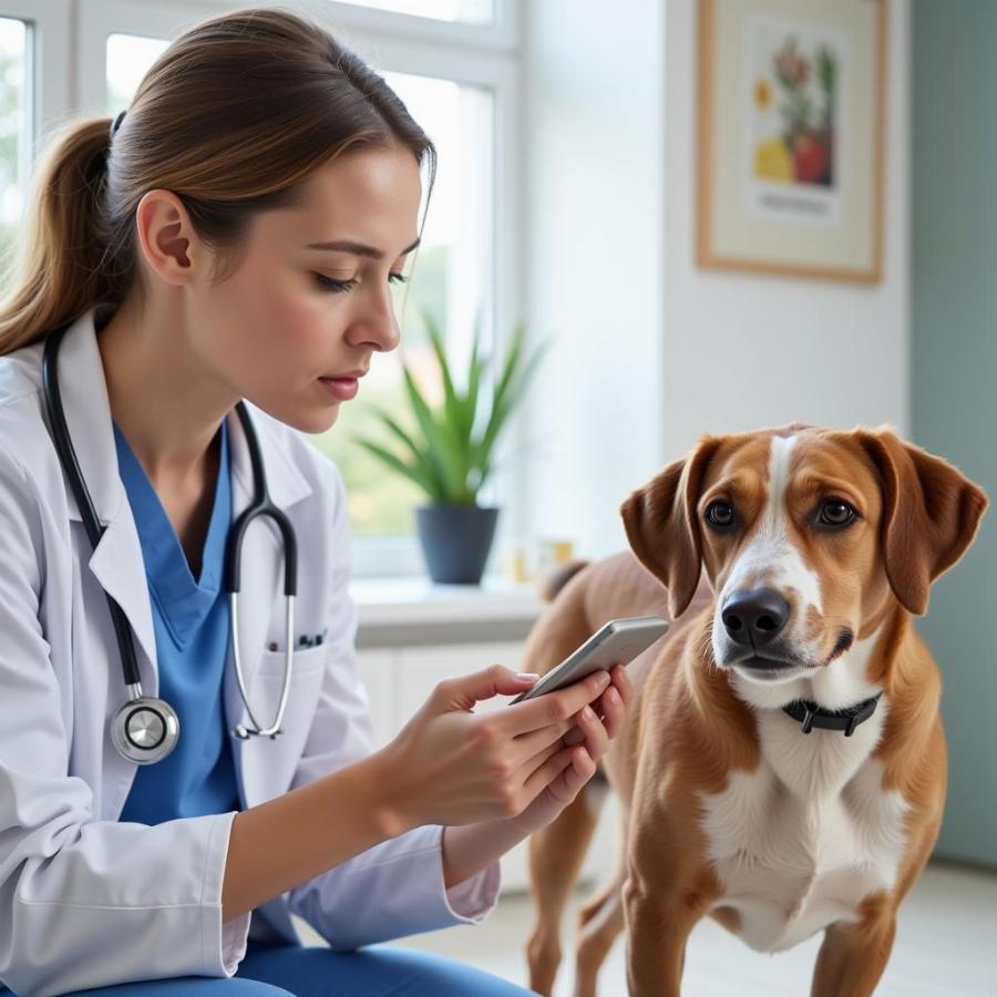 Veterinarian Examining a Dog