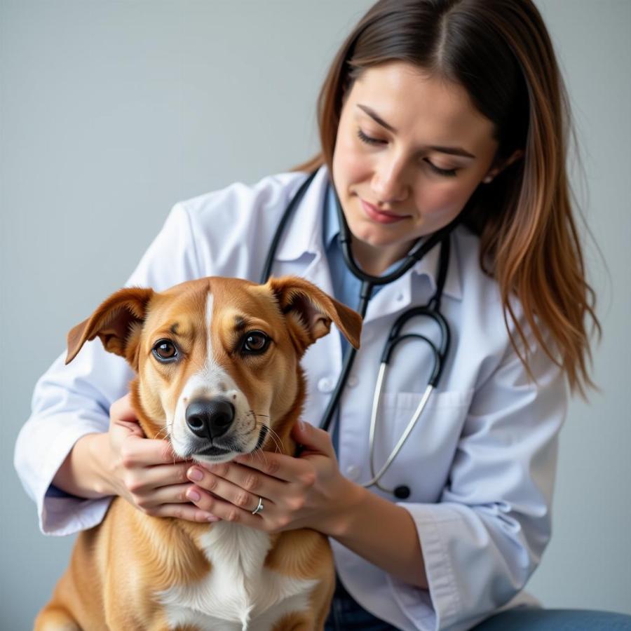 Veterinarian Examining Dog