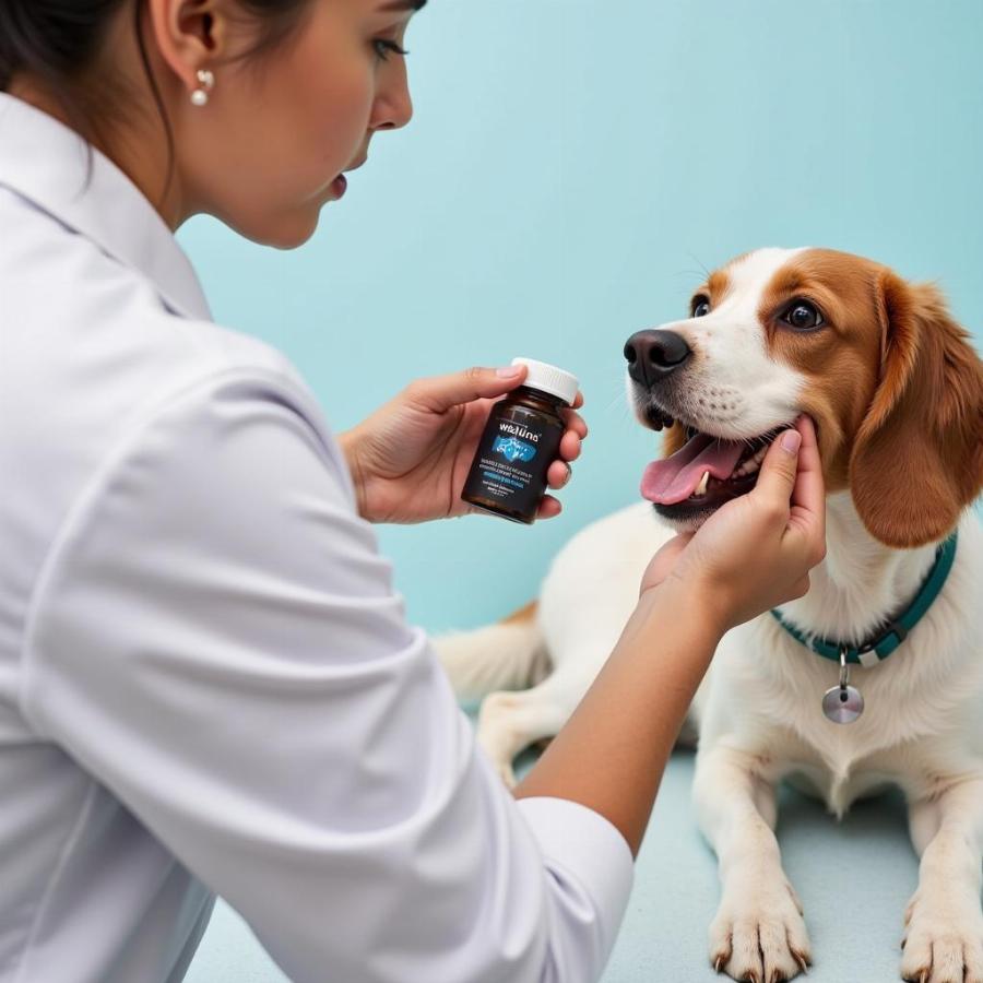 Veterinarian Examining a Dog