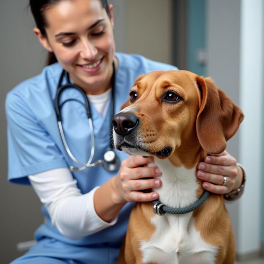 Veterinarian Examining Dog