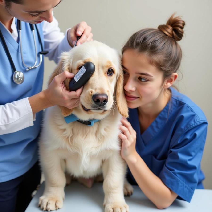 Veterinarian Examining Dog's Ear