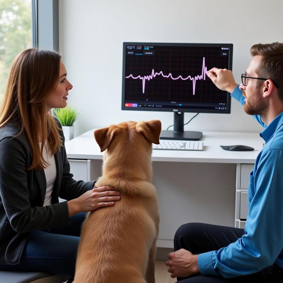 Veterinarian Explaining Holter Monitor Results