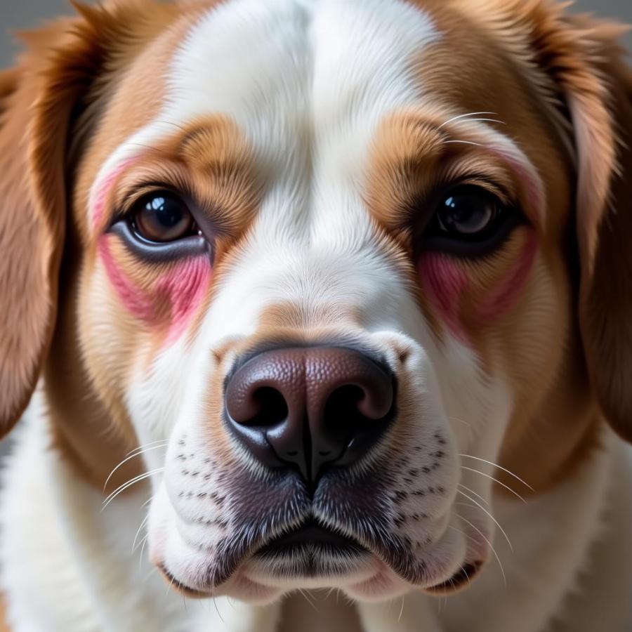 Dog with eye rash