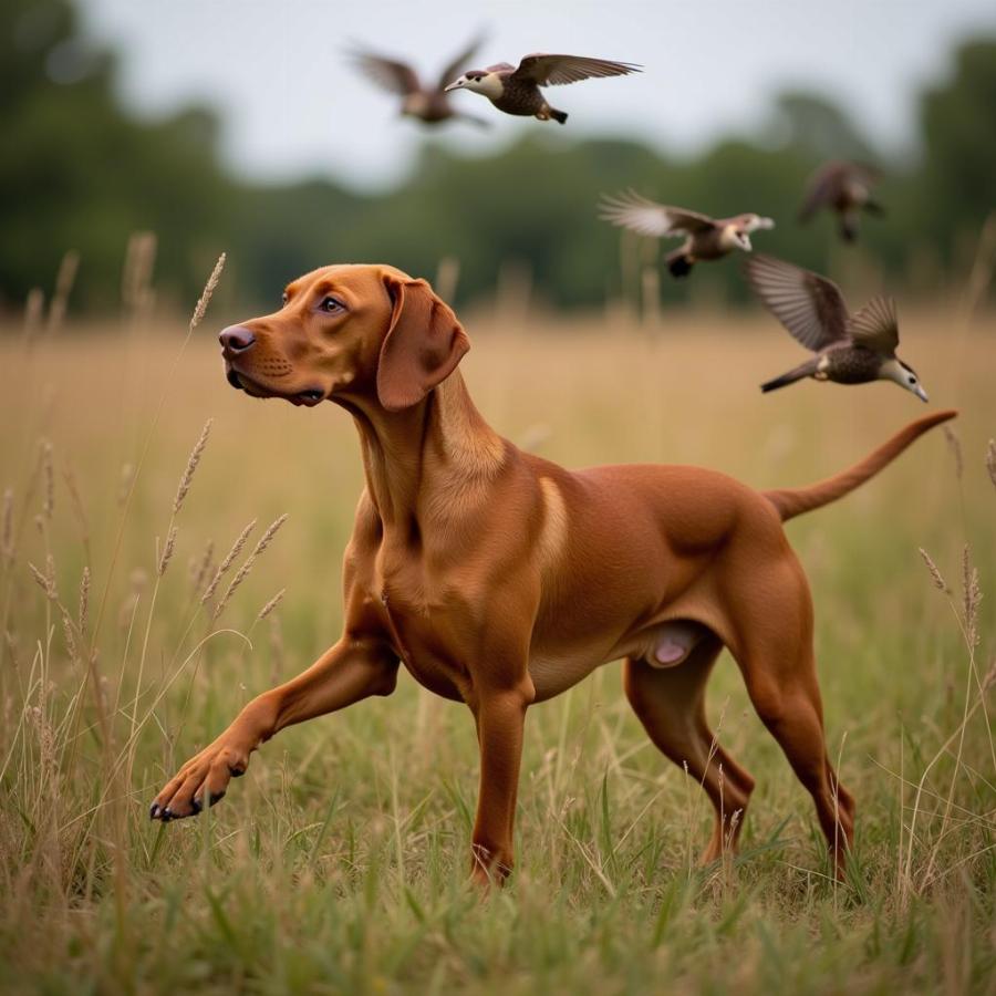 vizsla-pointing-at-game-in-tall-grass