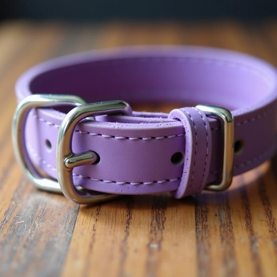 Lavender Leather Dog Collar