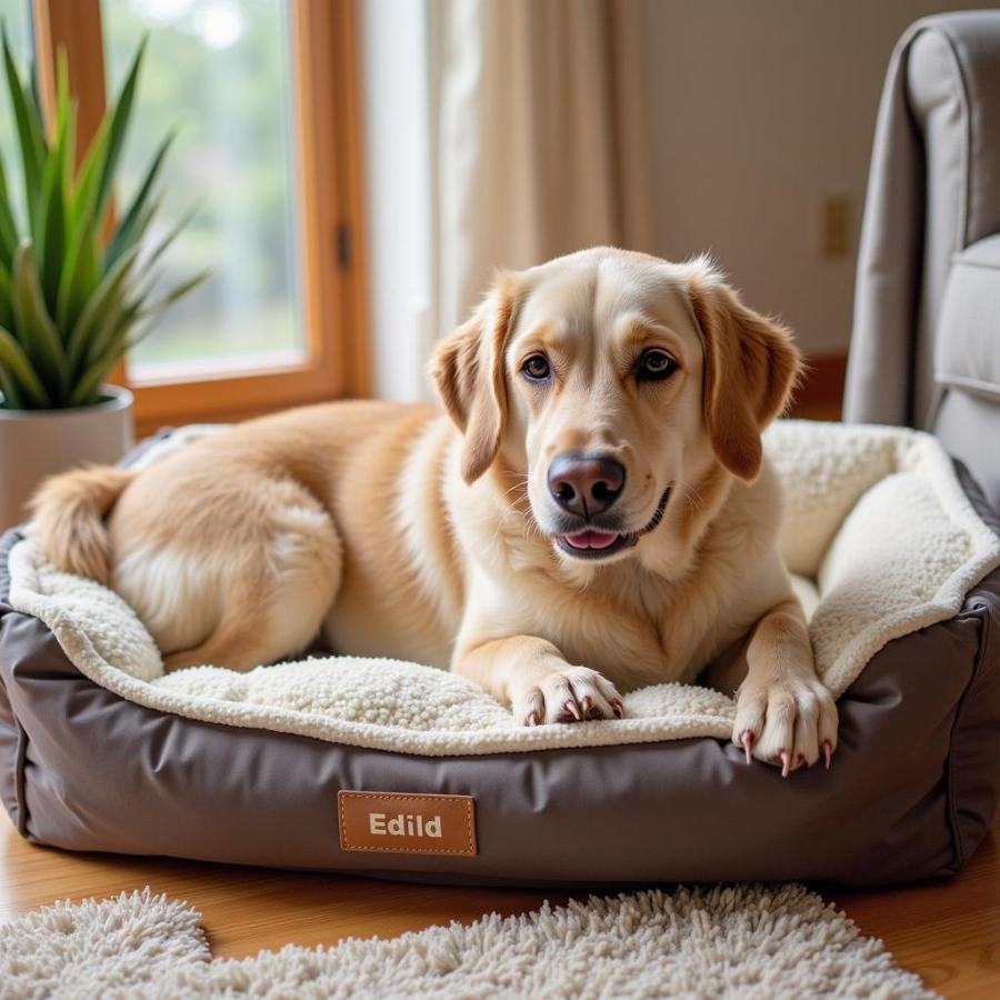 Senior Dog Relaxing in a Warm, Orthopedic Dog Bed