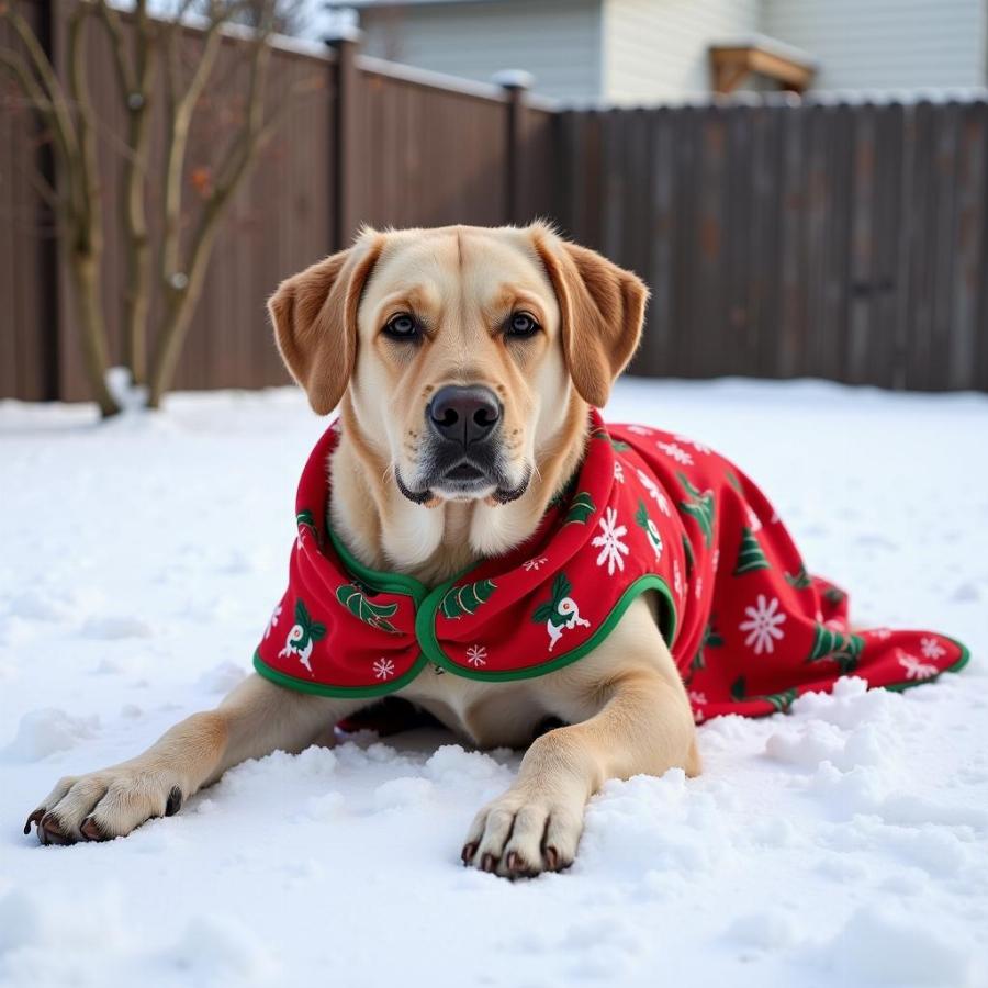 Waterproof Christmas dog blanket for outdoor use