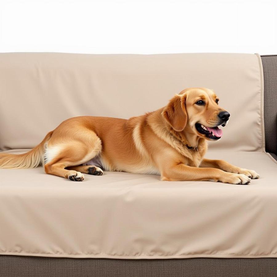 Waterproof Couch Protector for Dogs with a Happy Dog