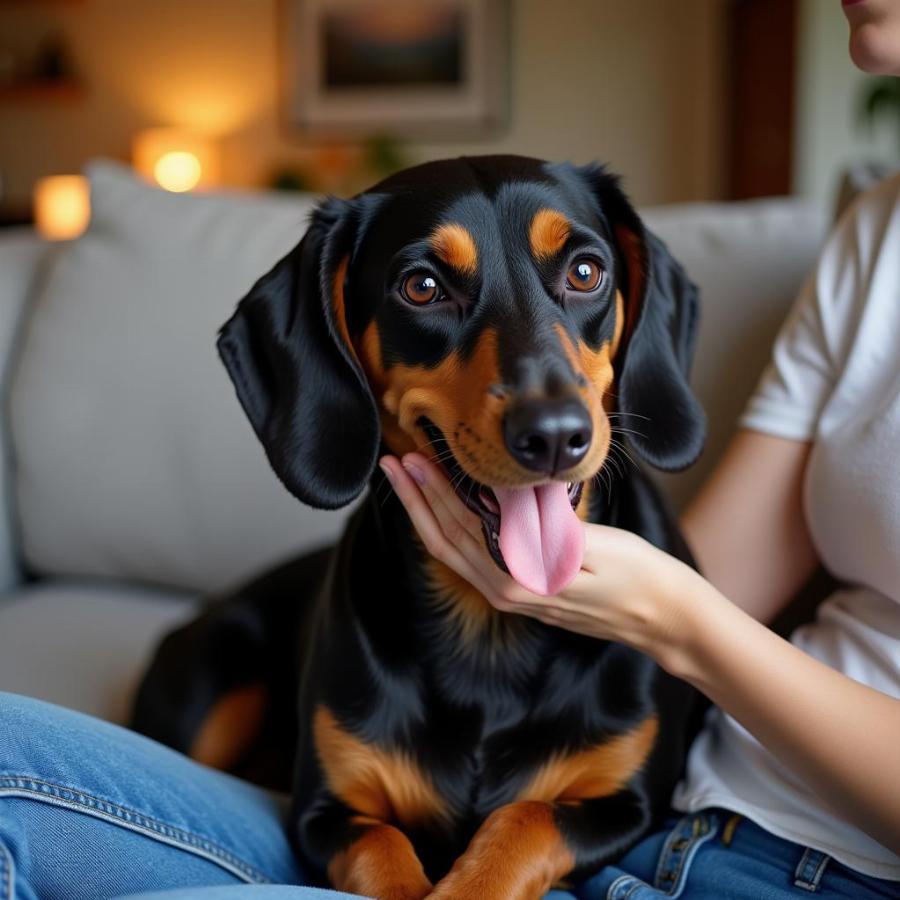 Weiner Dog Getting Attention From Owner