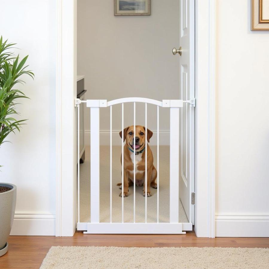 Stylish White Wall Mounted Dog Gate