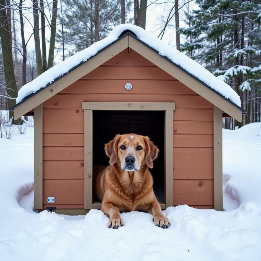 Dog House Door in Winter