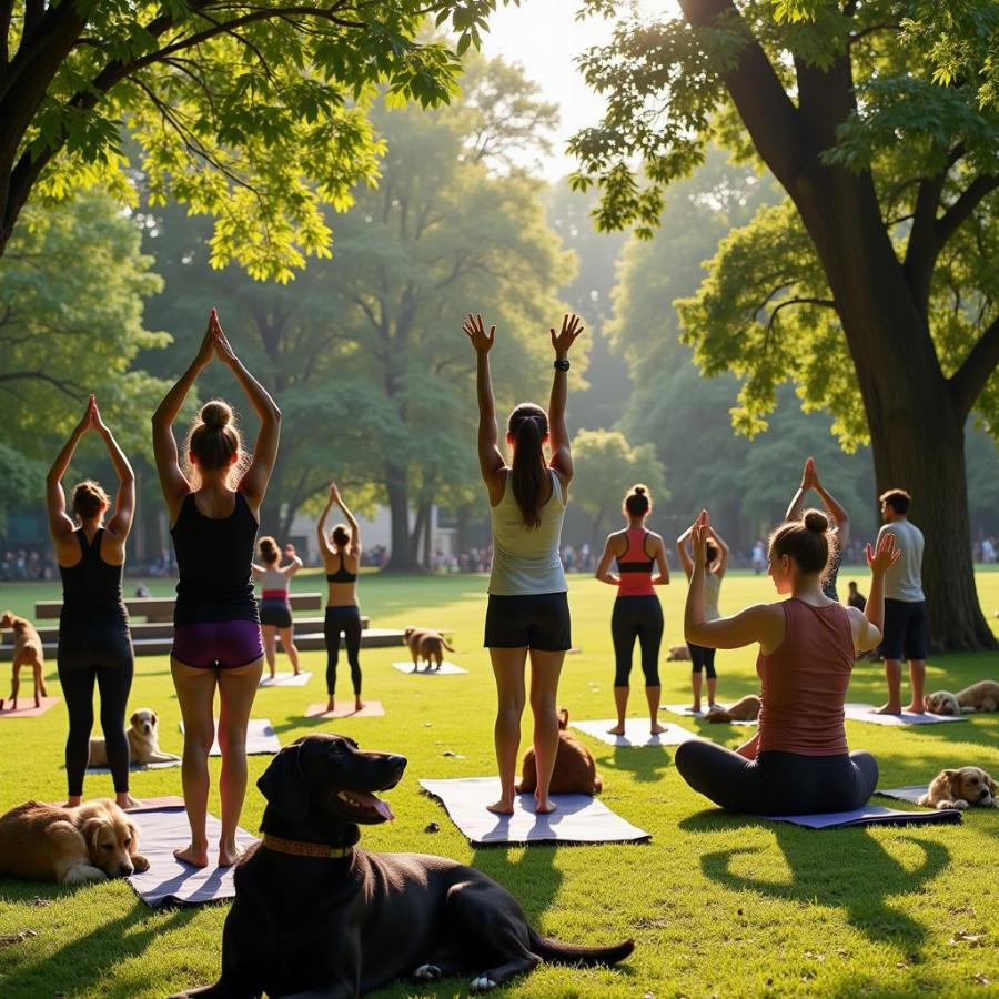 Yoga with dogs in Georgetown