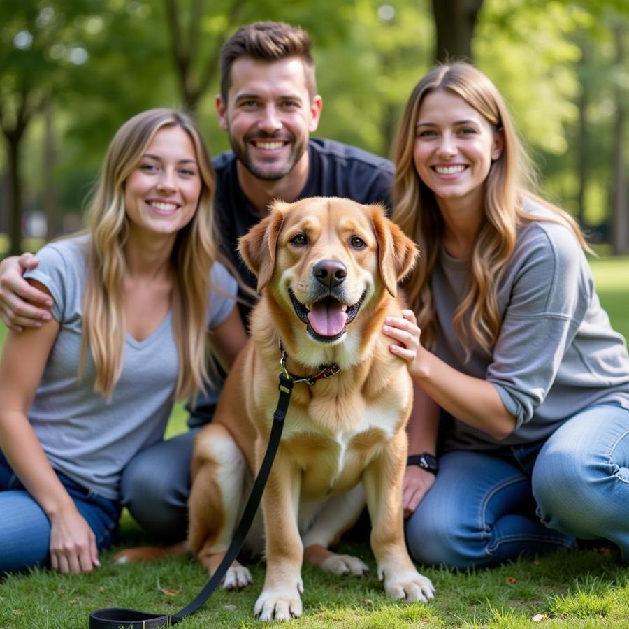 Adopting a large dog from a rescue organization.