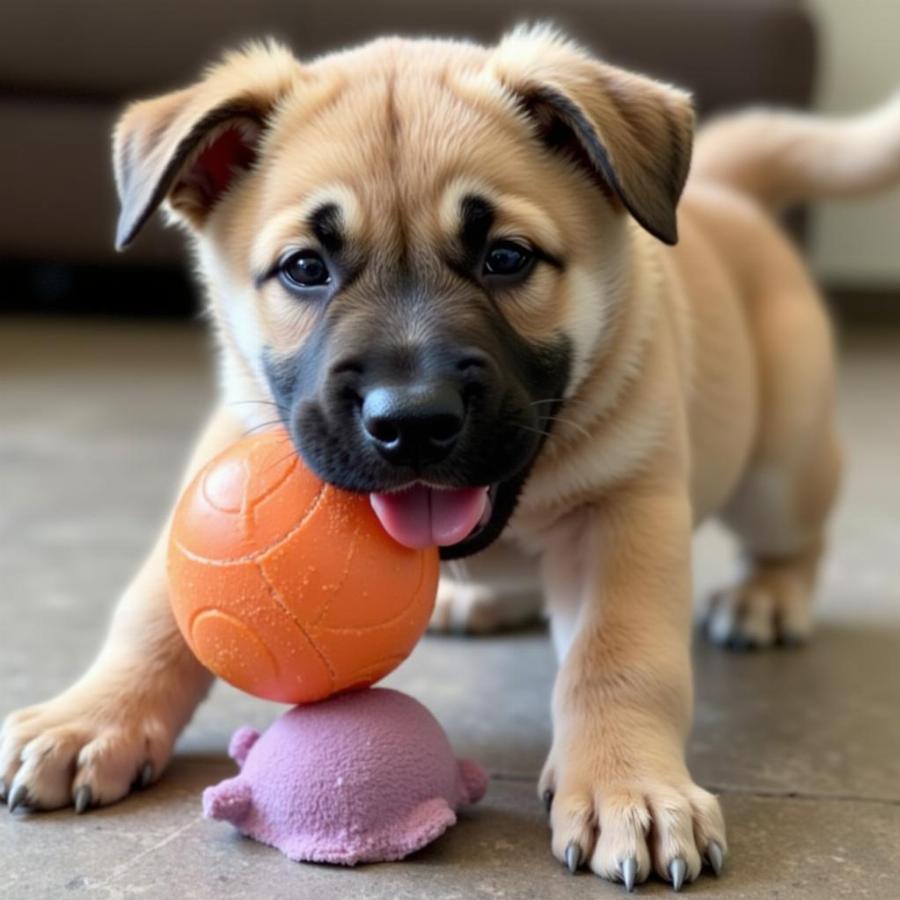 Akita Pitbull Mix Puppy Playing