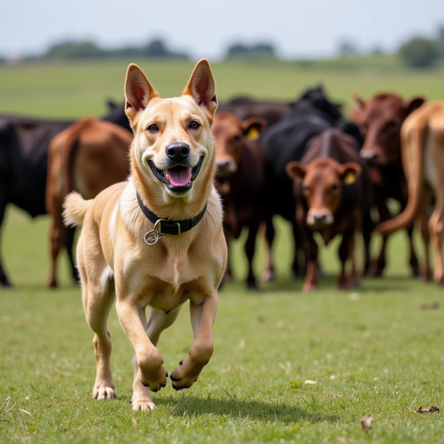 Australian Cattle Dog Herding Cattle