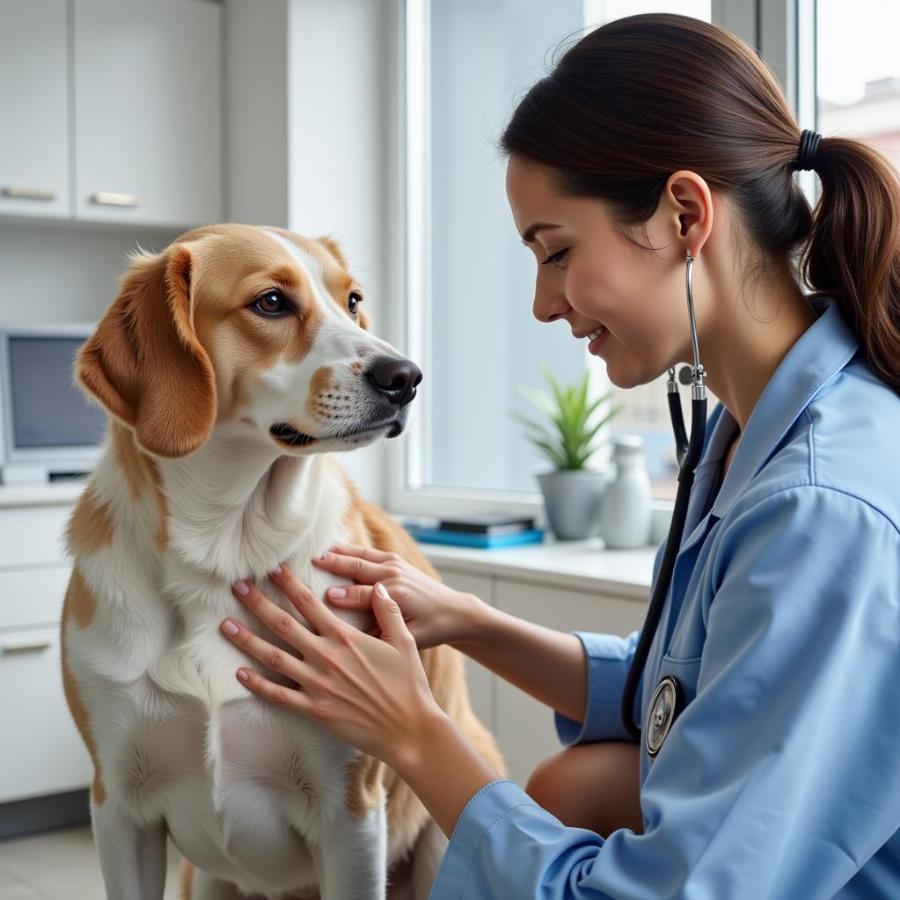 Veterinarian Examining Dog