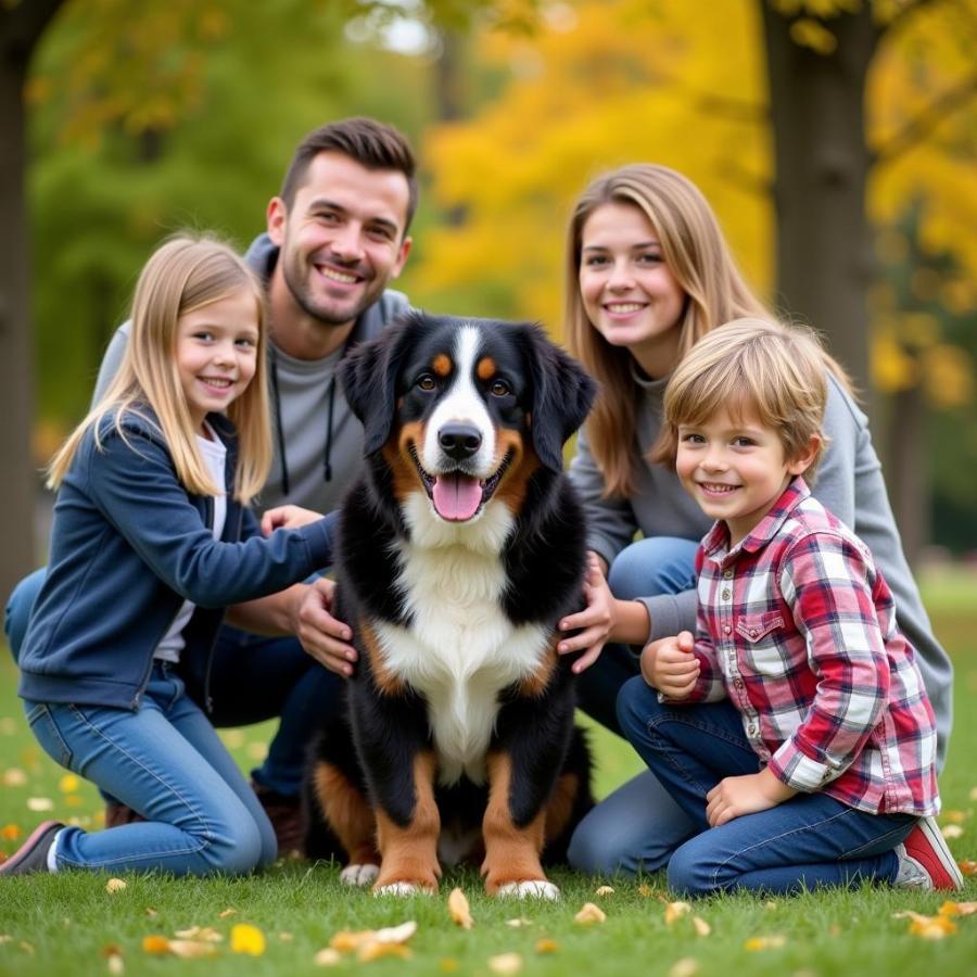 Bernese Mountain Dog Newfie Mix và gia đình