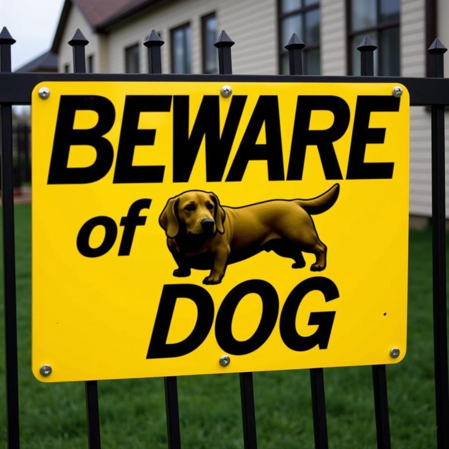 Beware of Dog Sign - A visual deterrent alerting visitors to the presence of a dog