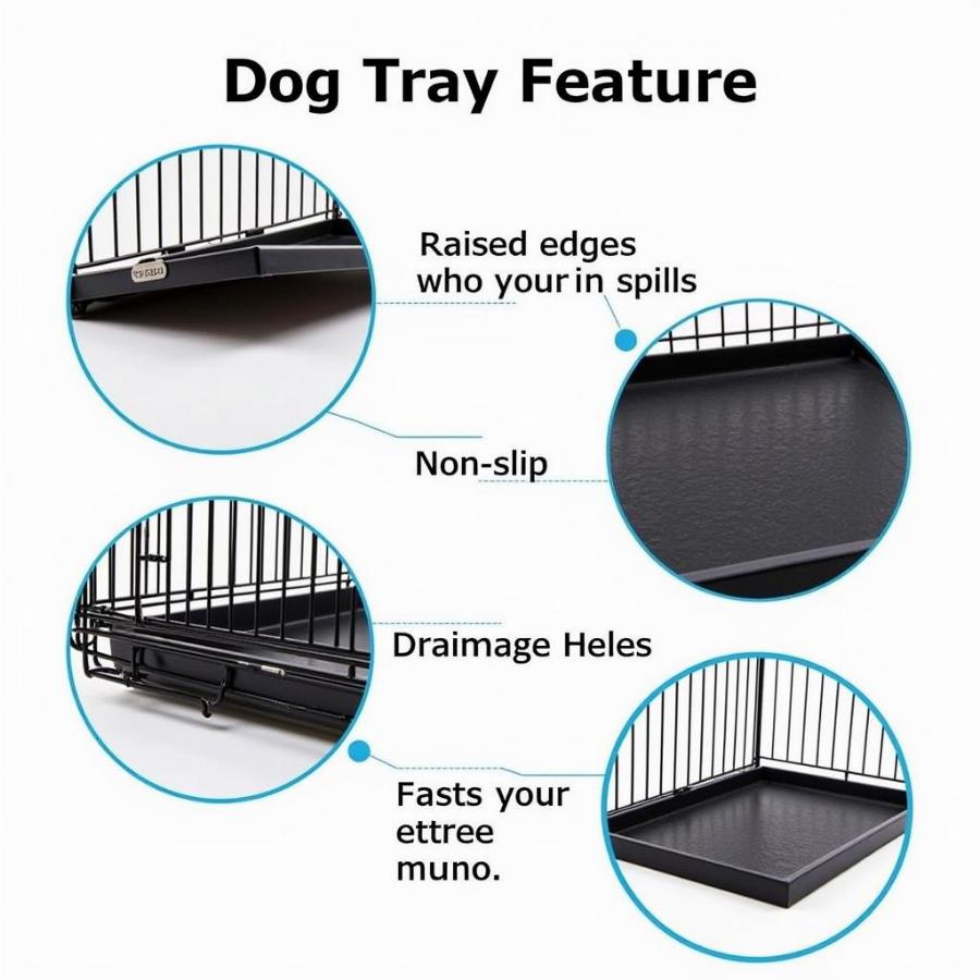 Features of a dog cage tray