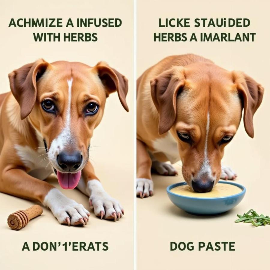 Ways to give herbs to a dog