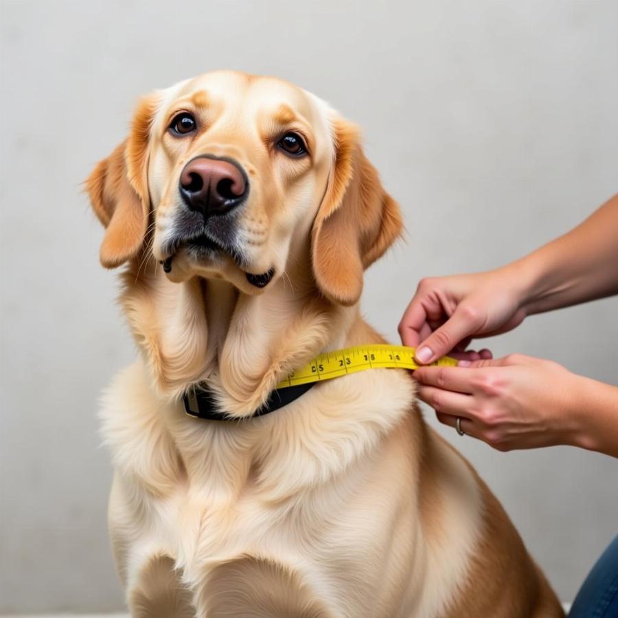 Measuring a Dog's Neck for a Collar