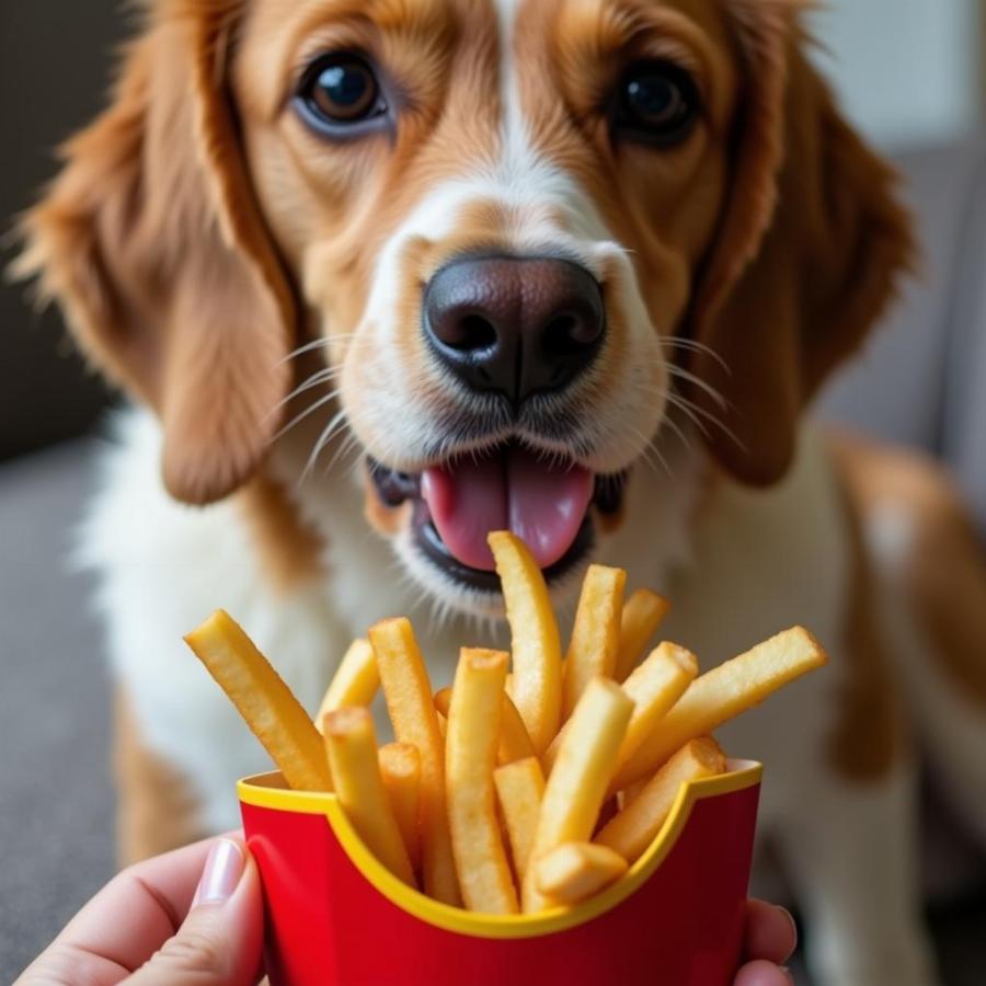 Chó ăn khoai tây chiên McDonald's