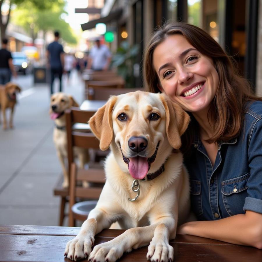 Dog and Owner Enjoying an Afternoon Outing in San Antonio