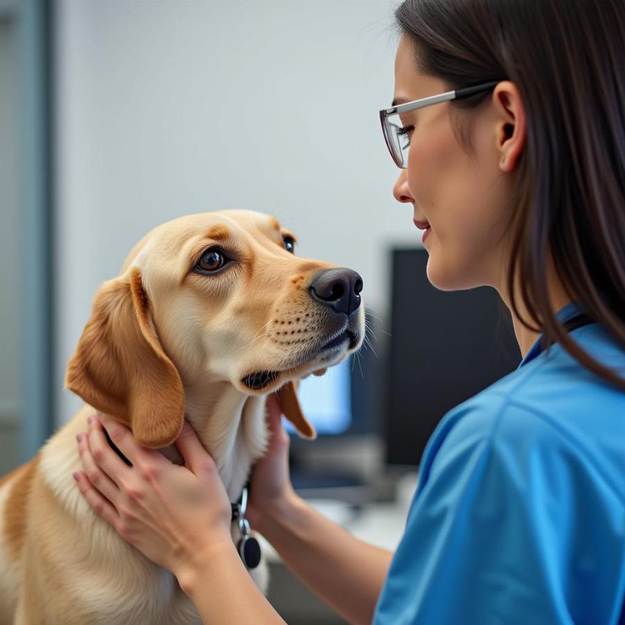 Dog at the vet