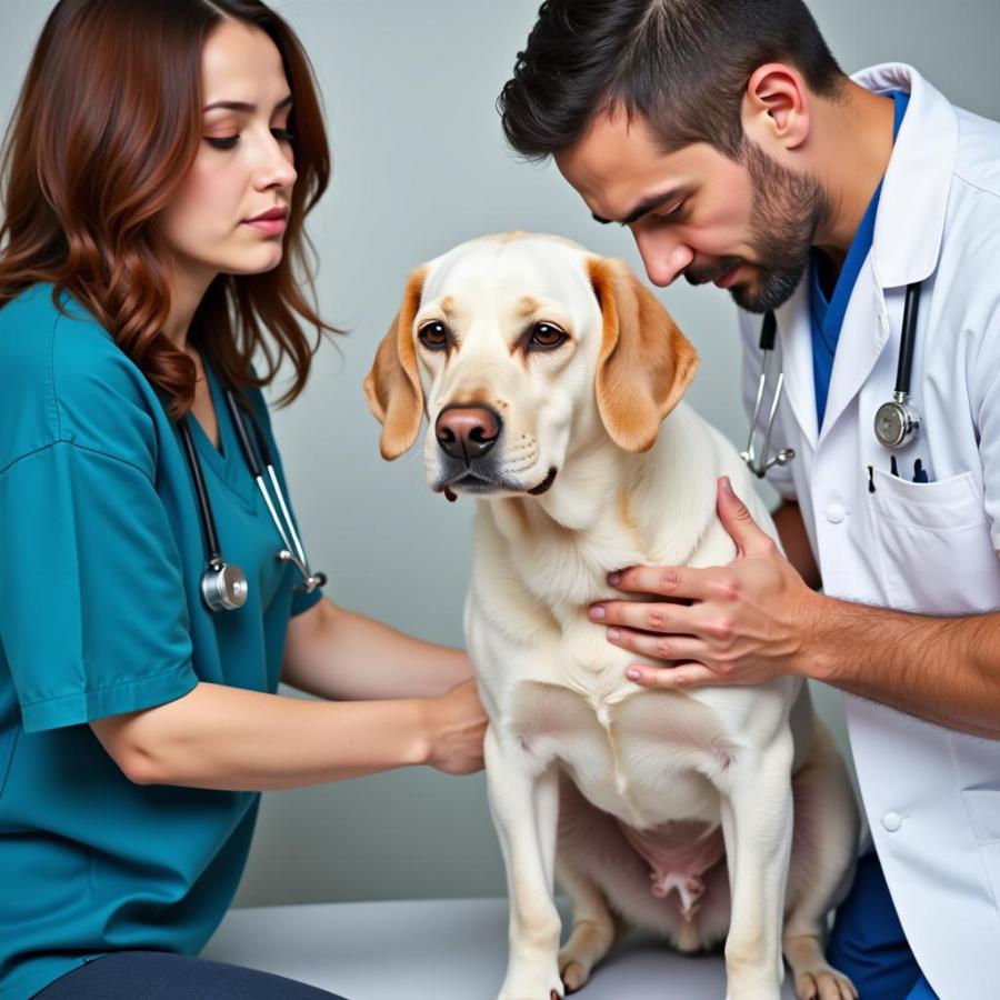 Dog at the vet