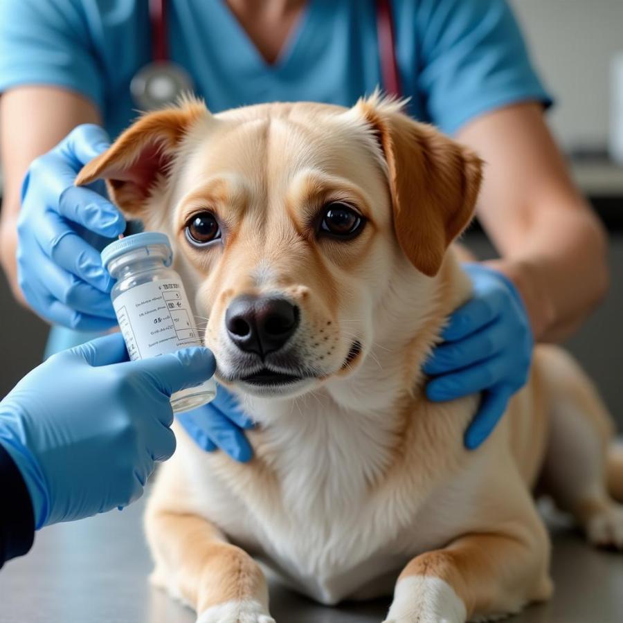 Dog Receiving Treatment for Meningitis