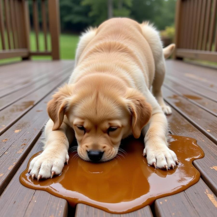 Dog Rolling in Maple Syrup