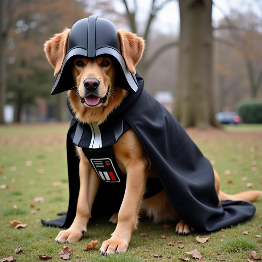 Chó lớn mặc đồ Darth Vader