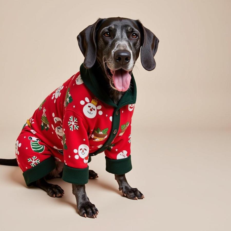 Large Dog in Adorable Pajamas