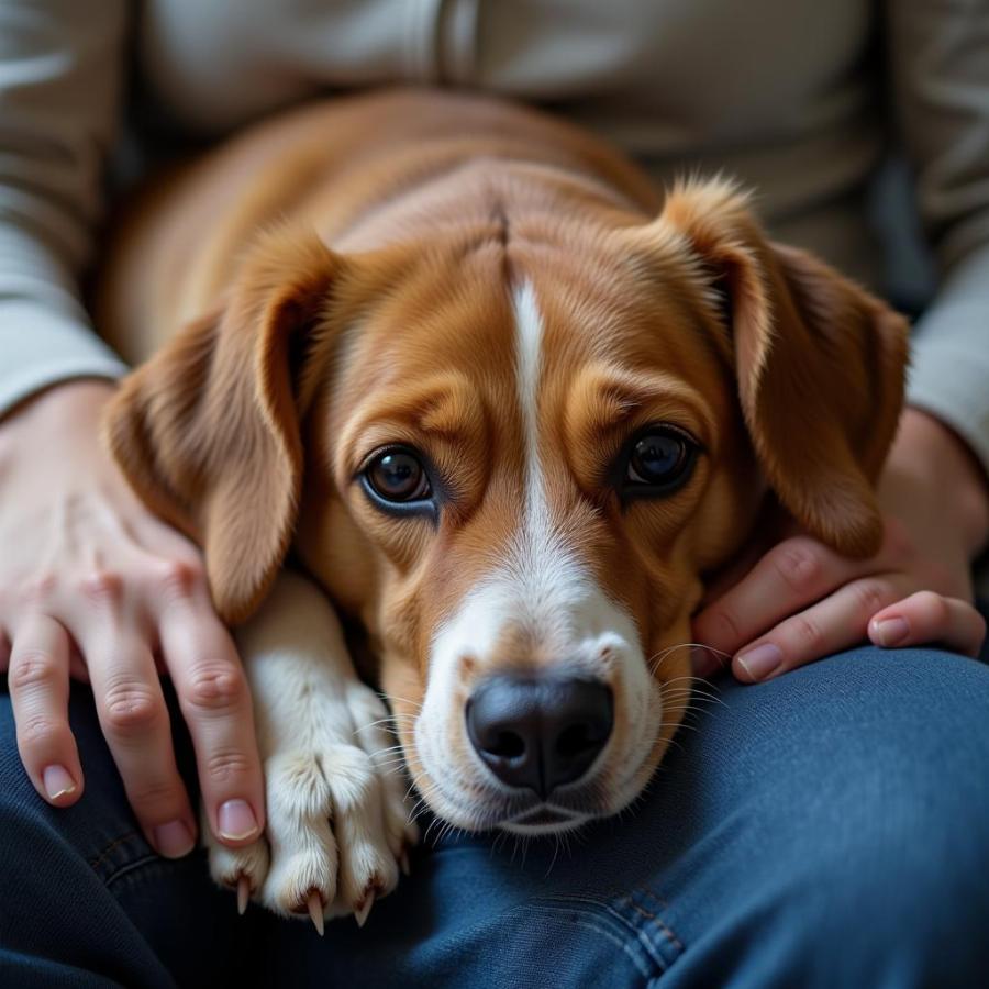 Dog Showing Empathy Towards a Sad Person