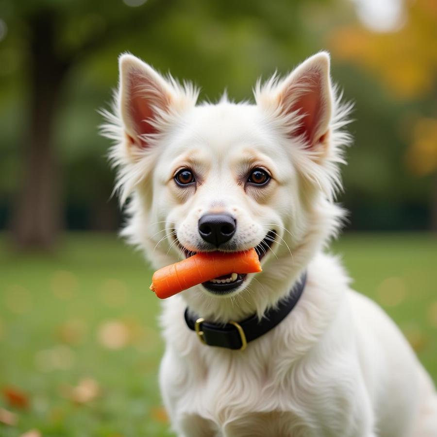 Dog Enjoying Healthy Treats