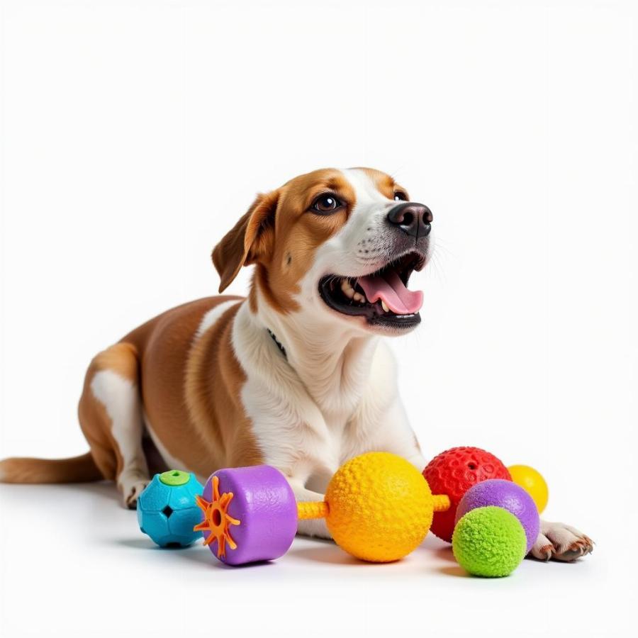 Dog Playing with Toys