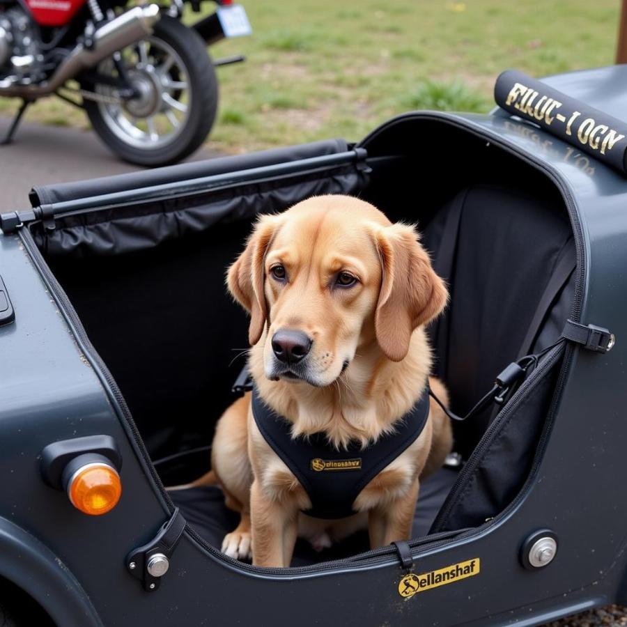 Đảm bảo an toàn cho chó trong sidecar