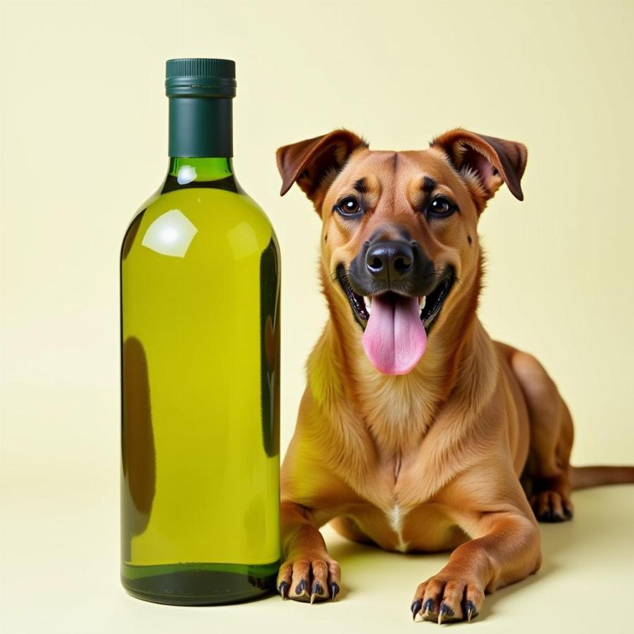 Avocado oil and a dog